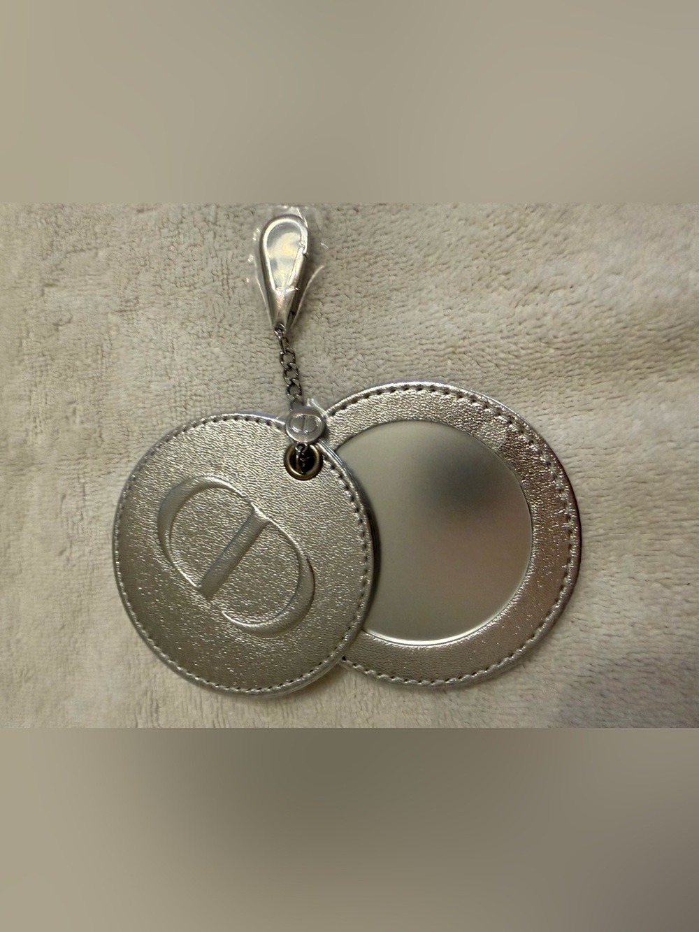 Dior Metallic Sliding Mirror Keychain or bag charm